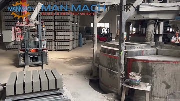Rotary type kerb stone pressing machine working video