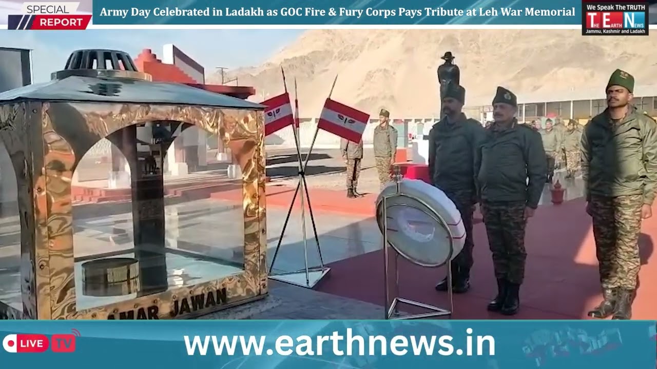 Army Day Celebrated in Ladakh as GOC Fire & Fury Corps Pays Tribute at Leh War Memorial