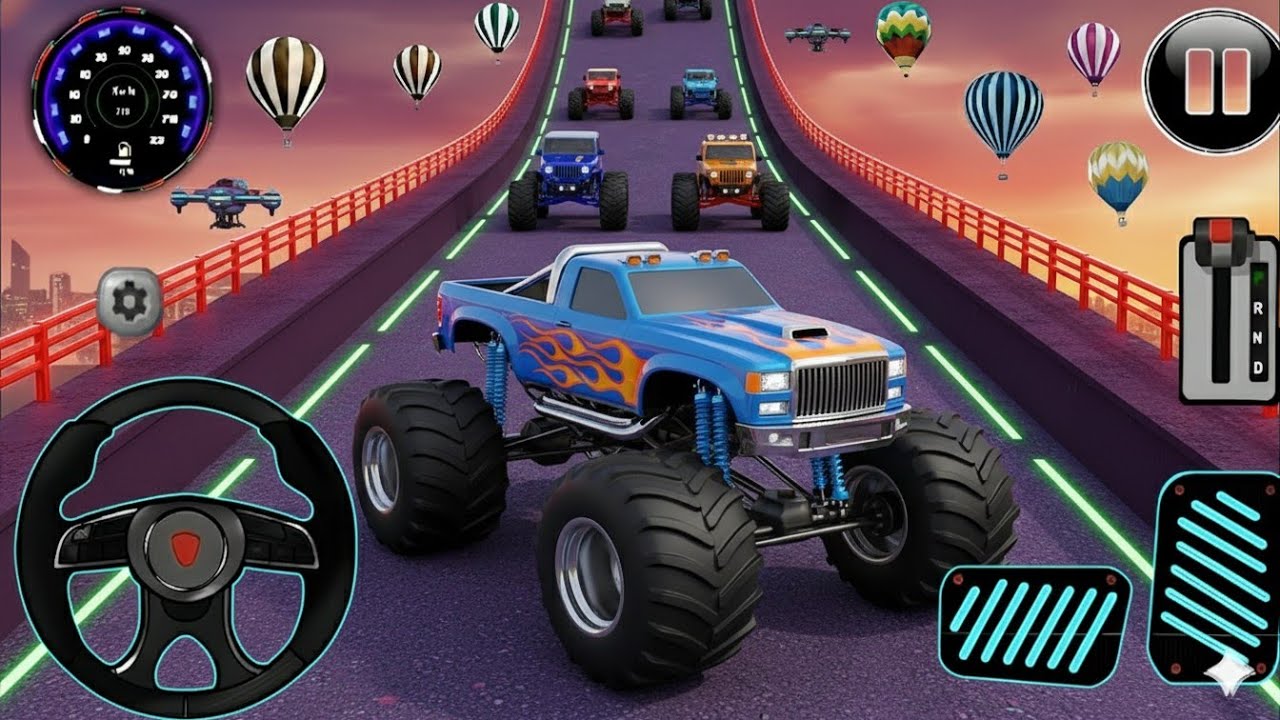 Monster Truck Mega Ramp Impossible Driver - Mega Ramp Car Stunt Master Simulator - Android Gameplay