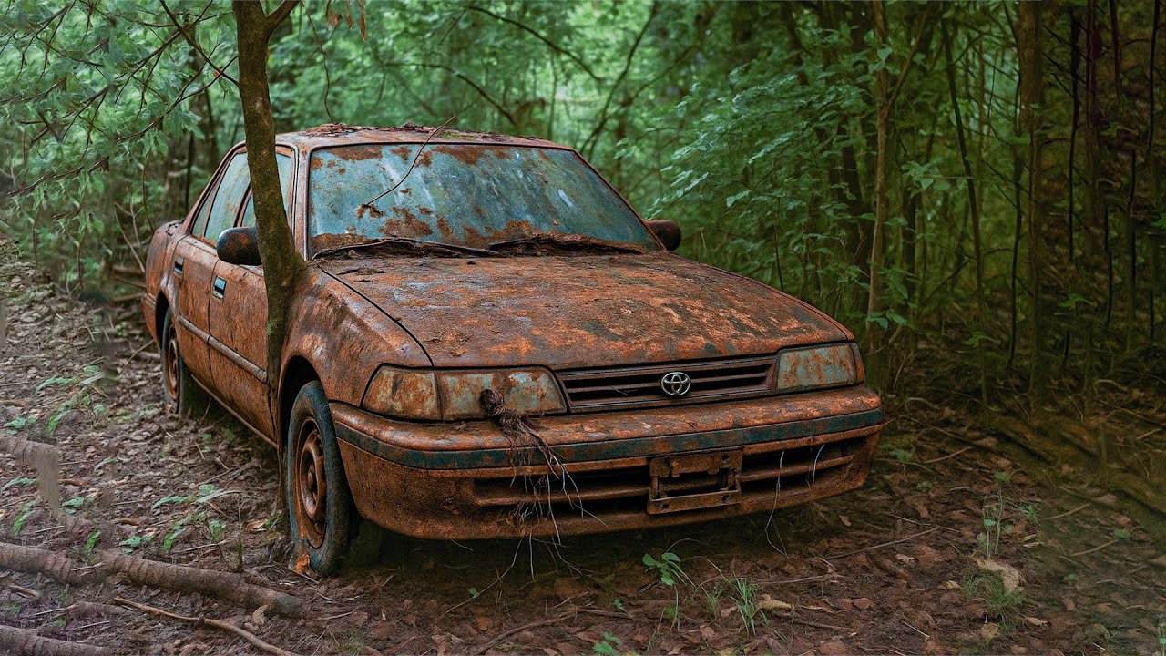 15 Days of Completely Restoring a Rotting Abandoned Toyota Corolla - See the Complete Restoration
