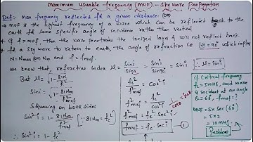 Maximum Usable Frequency(MUF)-Sky Wave Propagation