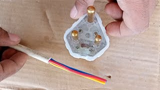 Fridge or AC 3 pin plug connection#Electric Plug#round Plug#plug