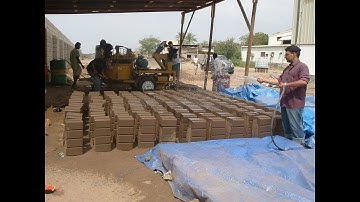 Block Yard and Water Curing Process of Interlocking Blocks Visit : www.hydraformasia.com @9312578095