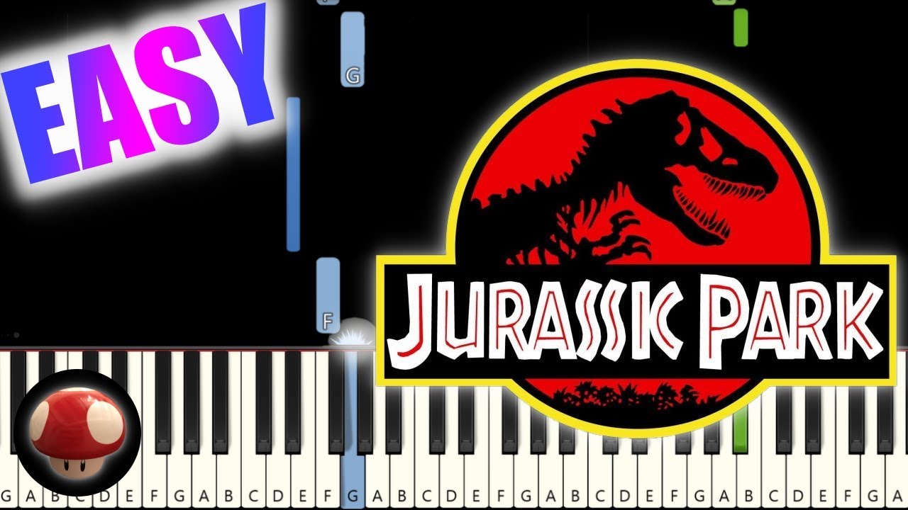 Jurassic Park Theme Easy Piano Tutorial Synthesia ジュラシックパーク テーマ曲 ピアノ簡単楽譜 By Tam Youtube