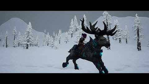 Elements Game - Indie Game - Reindeer Mount Petting and Snow Deformation Test - Unreal Engine