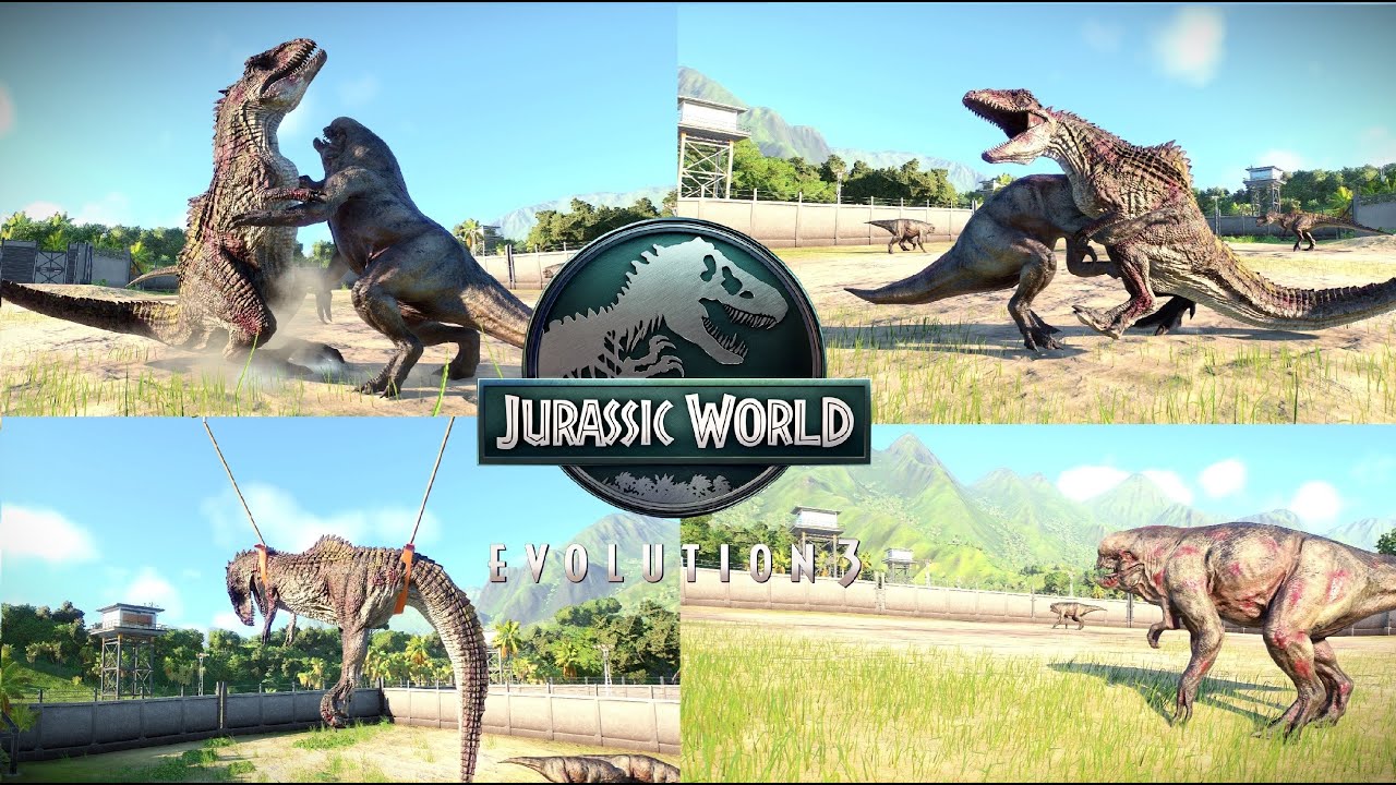 DISTORTUS REX TEENAGER VS GIGANOTOSAURUS🚨 🦖🚨 Jurassic World Evolution  #indominusrex #dinosaur