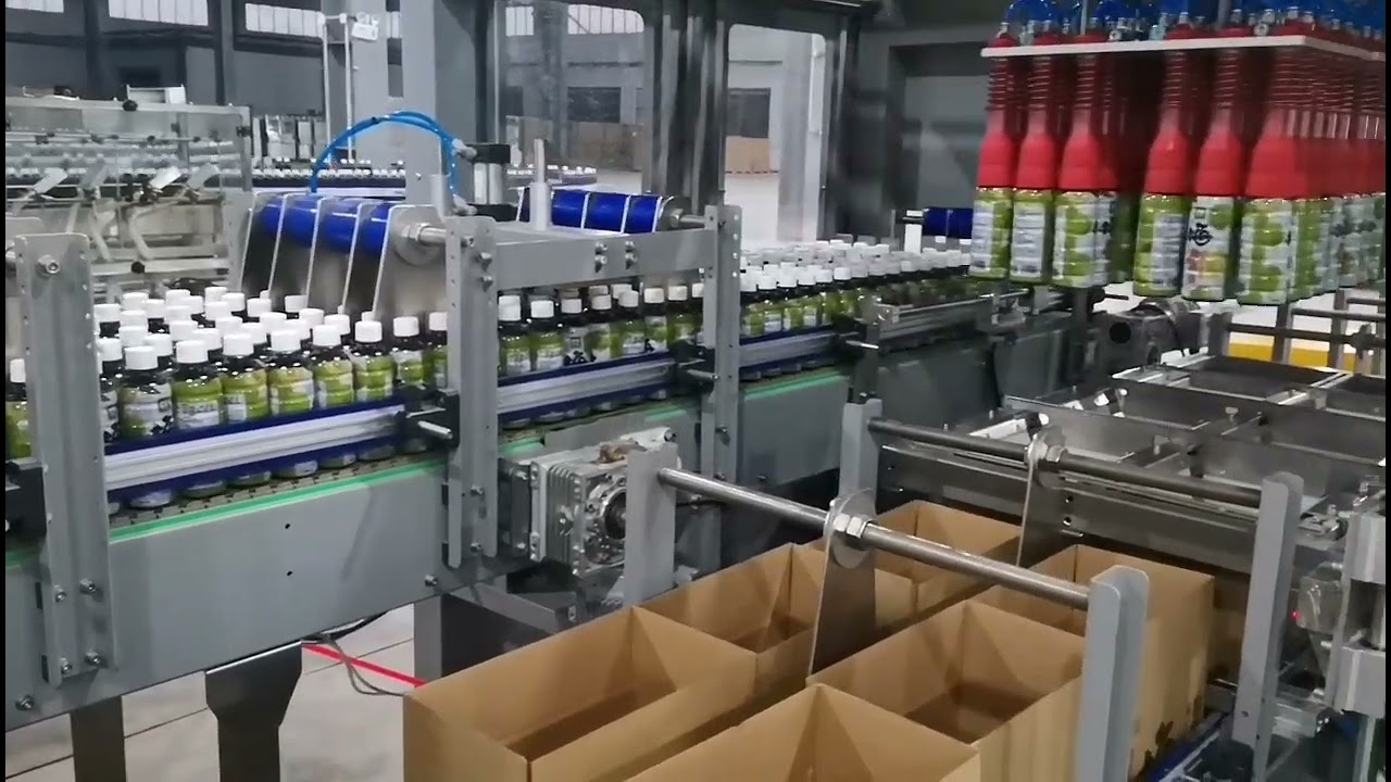 Pick and Place Case Packer for 6 Cases at One Grabbing for Bottles Case Packing