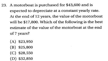 SAT Prep Advanced Math 5-1Linear & Exponential Functions Q23