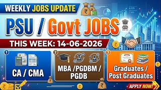 LATEST GOVERNMENT PSU JOBS VACANCY| GRADUATES JOBS | CA CMA MBA JOBS| Government JOBS 2026