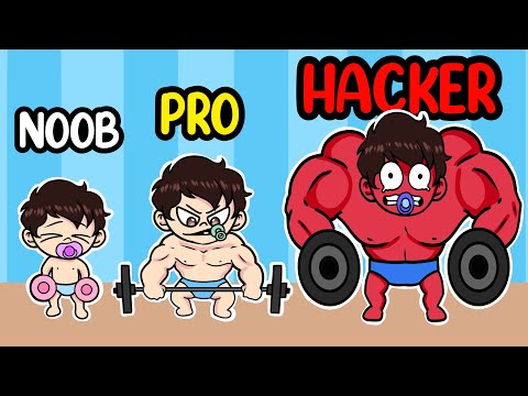 Video NOOB vs PRO vs HACKER en MUSCLE BOY !! - DeGoBooM - youtube