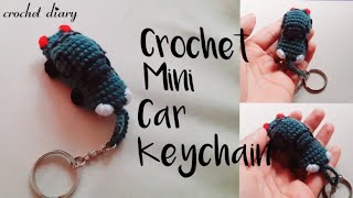 Crochet Mini Car Keychain, Crochet Car