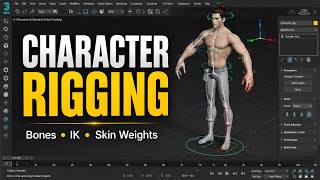 3D Character Rigging in 3ds Max | Manual Bone System, IK & Skin Weights |