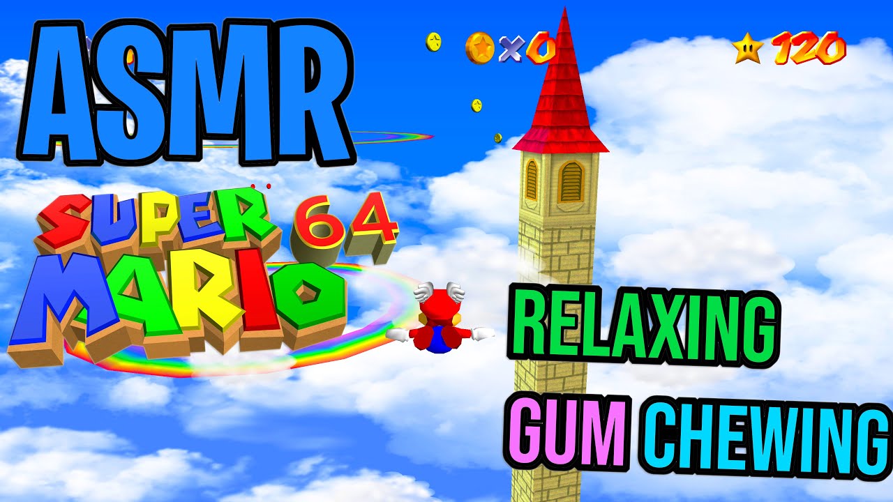 ASMR Gaming Super Mario 64 😴 Relaxing Gum Chewing 🎮🎧  Nintendo Switch Pro Controller Clicky Sounds 💤