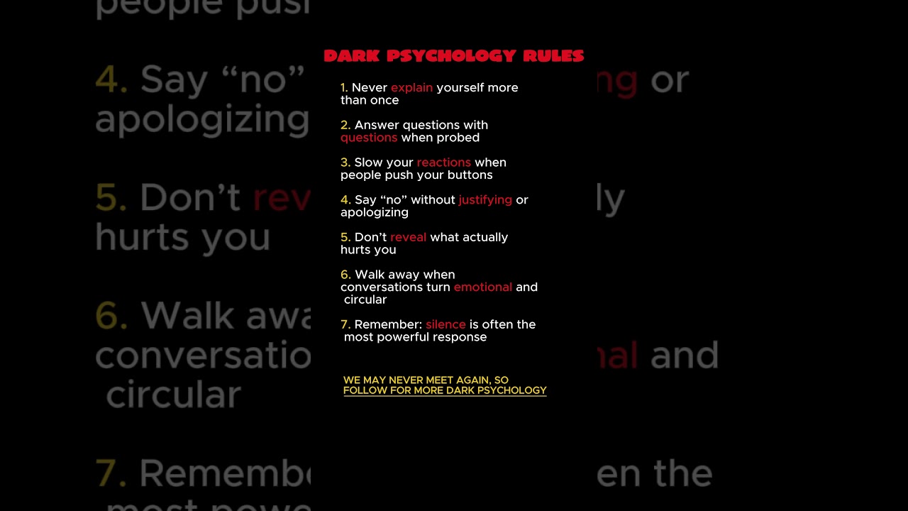7 Dark Psychology Rules 