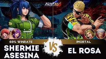 KOF XV ▰ SHERMIE ASESINA (Leona/Athena/Shermie) 🆚 EL ROSA (Rámon/Hinako/O.Yashiro)🎞️Replay Match
