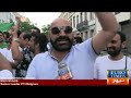 Pakistani community celebrating Pakistan Cricket Team's historic victory in Brussels, Belgium