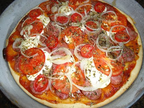 pizza de liquidificador de calabresa