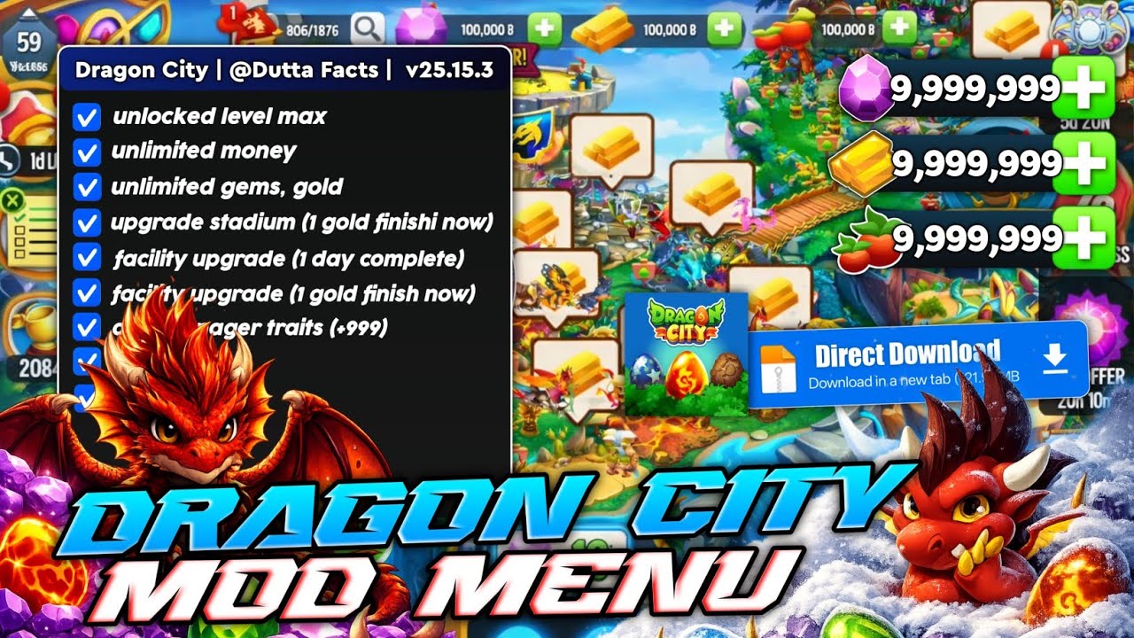 TUTORIAL!🥶 Dragon City v25.15.3 HACK/MOD APK [VIP Unlimited Money,Gems & Unlocked] Android-iOS 2026