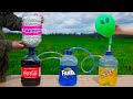 Experiment: Coca Cola & Fanta & Mountain Dew VS Mentos. Domino Chain Reaction!