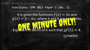 SPM Additional Mathematics 2015 Paper 1 Number 2 - Composite Functions