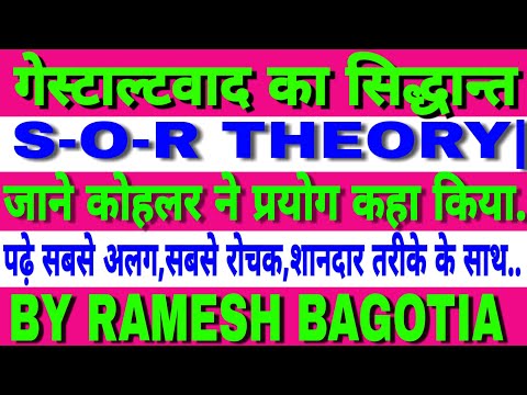 गेस्टाल्ट वाद का सिद्धांत |s-o-r theory |insight theory by RAMESH BAGOTIA SIR FOR REET HTET CTET