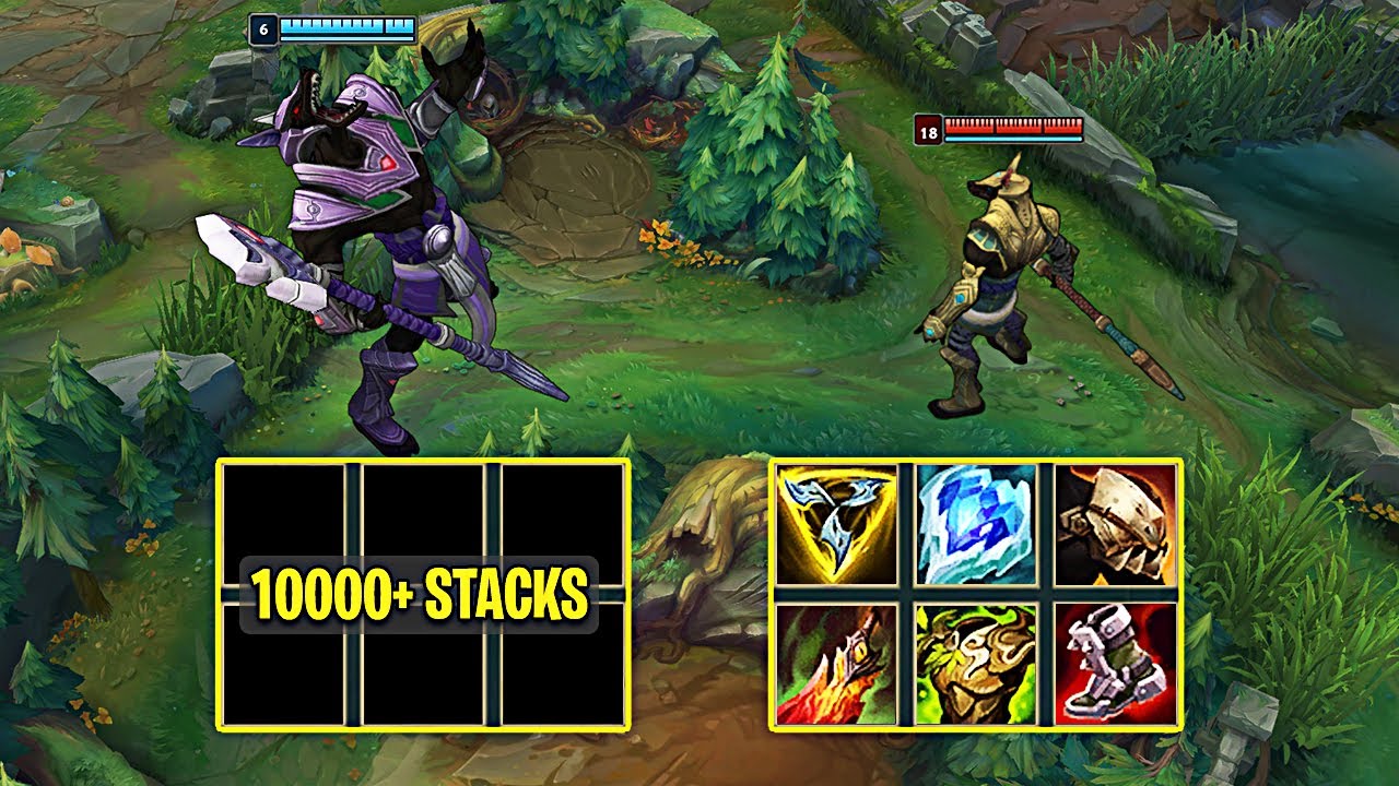 Level 6 Nasus +10000 Stacks Zero Items Vs Level 18 Nasus +0 Stacks Six Items - League Of Legends