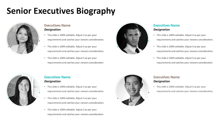 Senior Executives Biography PowerPoint Template | Kridha Graphics
