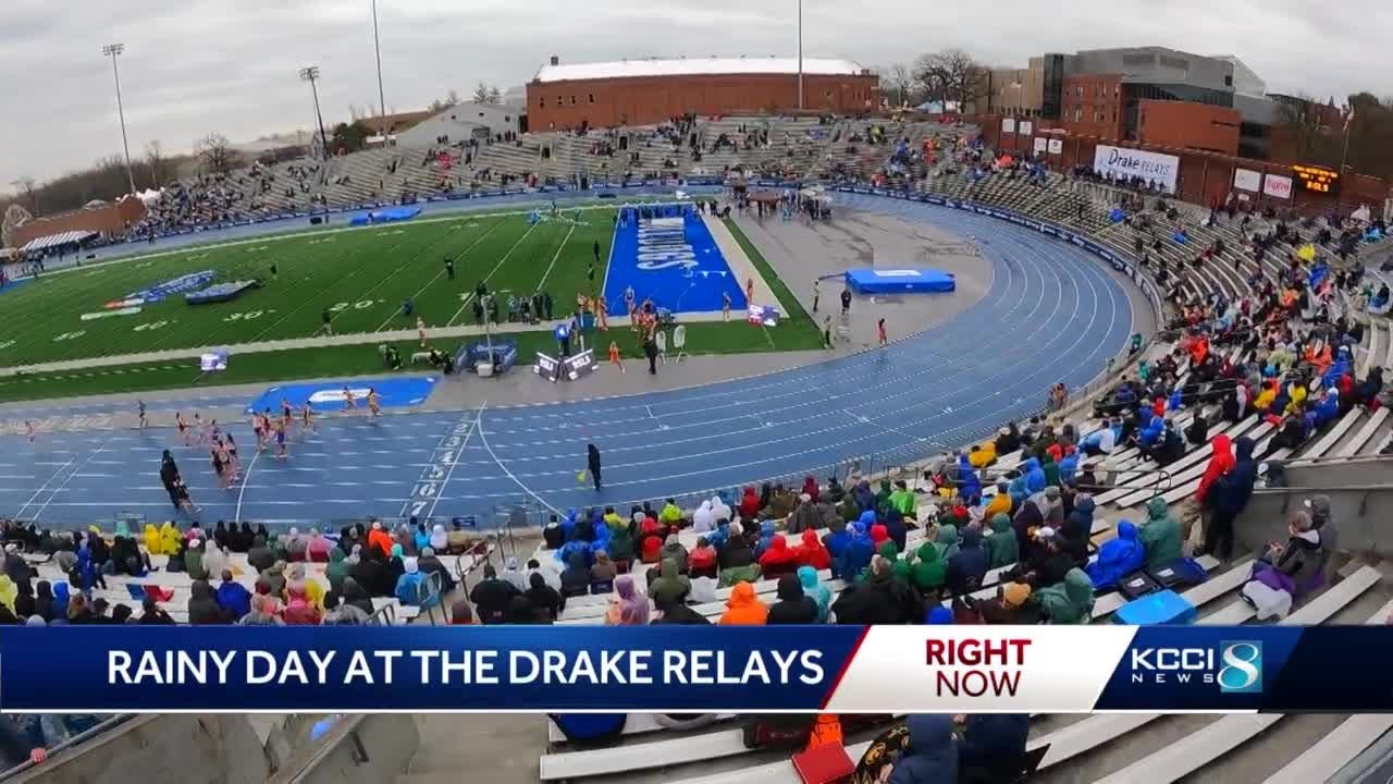 Athletes and fans embrace rainy weather for Drake Relays YouTube