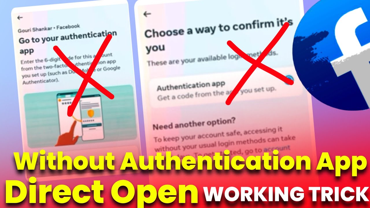 Go to your authentication app facebook problem two factor