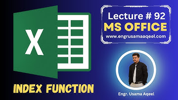 Index Function in MS Excel | Lecture #92 | MS Office in Urdu/Hindi | Engr. Usama Aqeel