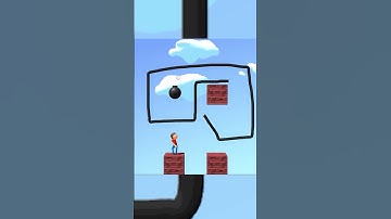 One Line Game Level 9 - Protect the Man from Danger! 💥🎮 #shorts