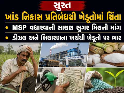 #surat | ખાંડ નિકાસ પ્રતિબંધથી ખેડૂતોમાં ચિંતા | #drashtikonnews