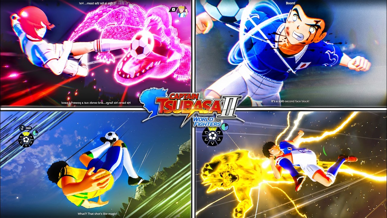All Aerial Shots + Super Blocks – Captain Tsubasa 2: WORLD