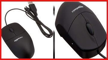 Amazon Basics 3-Button Wired USB Computer Mouse, Black