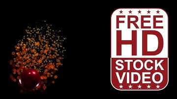 Free Stock Videos – red shiny sphere with orange circles rising moving on black background 3D