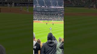 White Sox fan ￼juking out the security