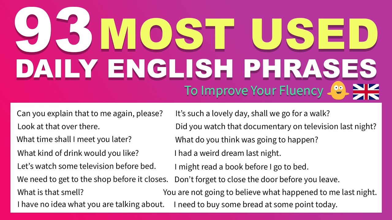 93 Most Used Daily English Phrases to Improve Your Fluency in English