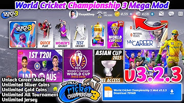 World Cricket Championship 3 Mod Apk v3.2.3 | Career Mode Unlock and Unlimited Money | WCC3 Hack