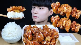 처갓집슈프림양념치킨+고봉밥 치밥 리얼사운드 먹방ASMR Sweet chicken rice mukbang スイートチキン ご飯 ไก่หวาน Gà ngọt eating sounds