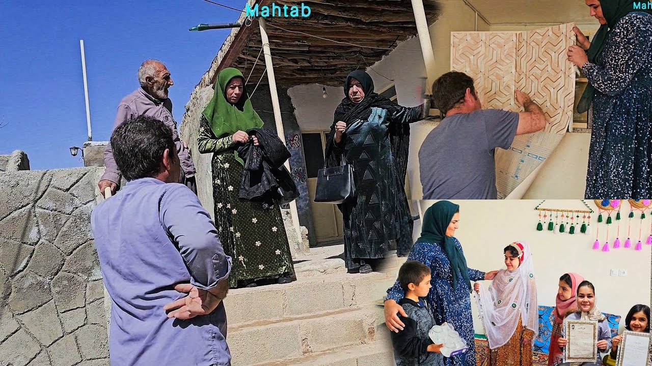 Painting the cabinet.Receiving a plaque of appreciation and an award.Elham's visit to the courthouse