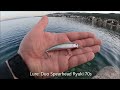 Shore fishing ultralight in adriatic sea late spring