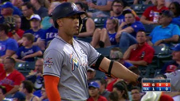 MIA@TEX: Stanton bloops RBI single to shallow center