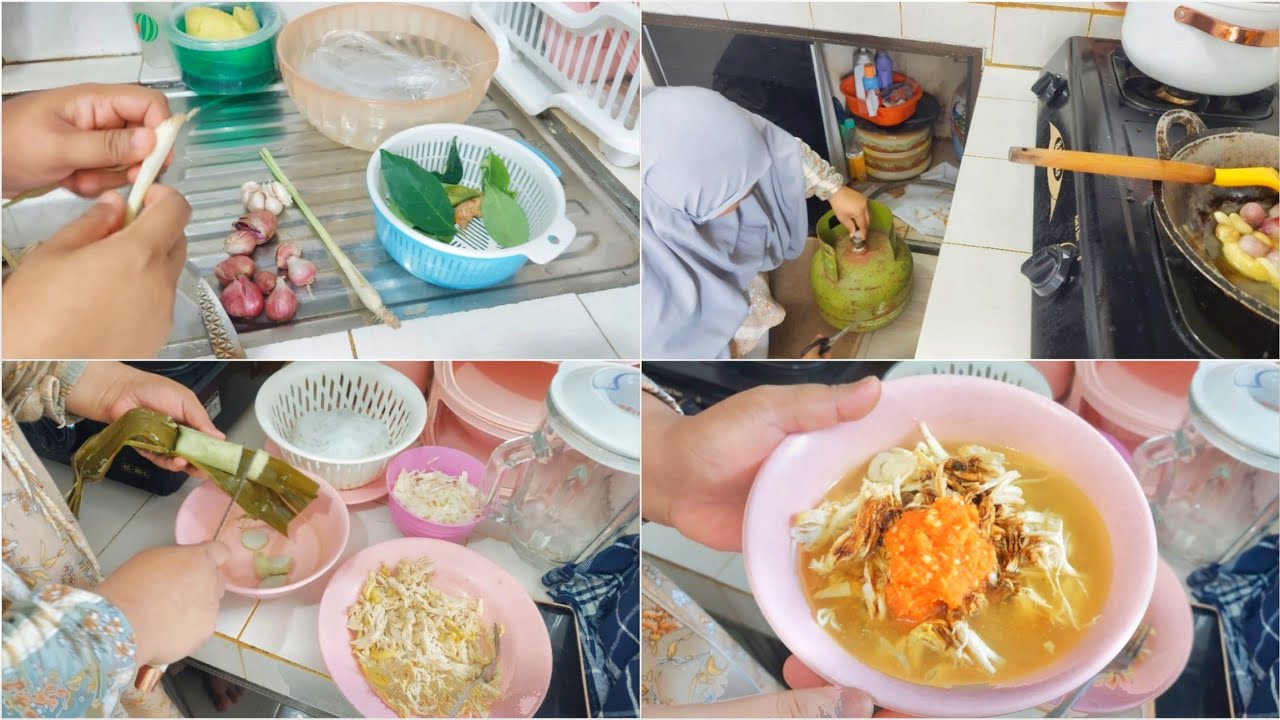 UDAH LAMA GA MASAK MENU INI. SOTO AYAM PAKE LONTONG BIAR KENYANG. YouTube