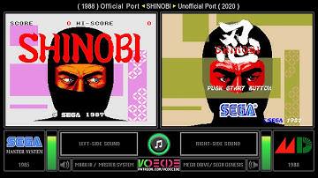 Shinobi (Master System vs Sega Genesis) Side by Side Comparison