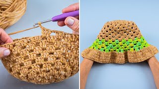 How to Crochet Granny Square Bucket Hat easily Miarti🧶