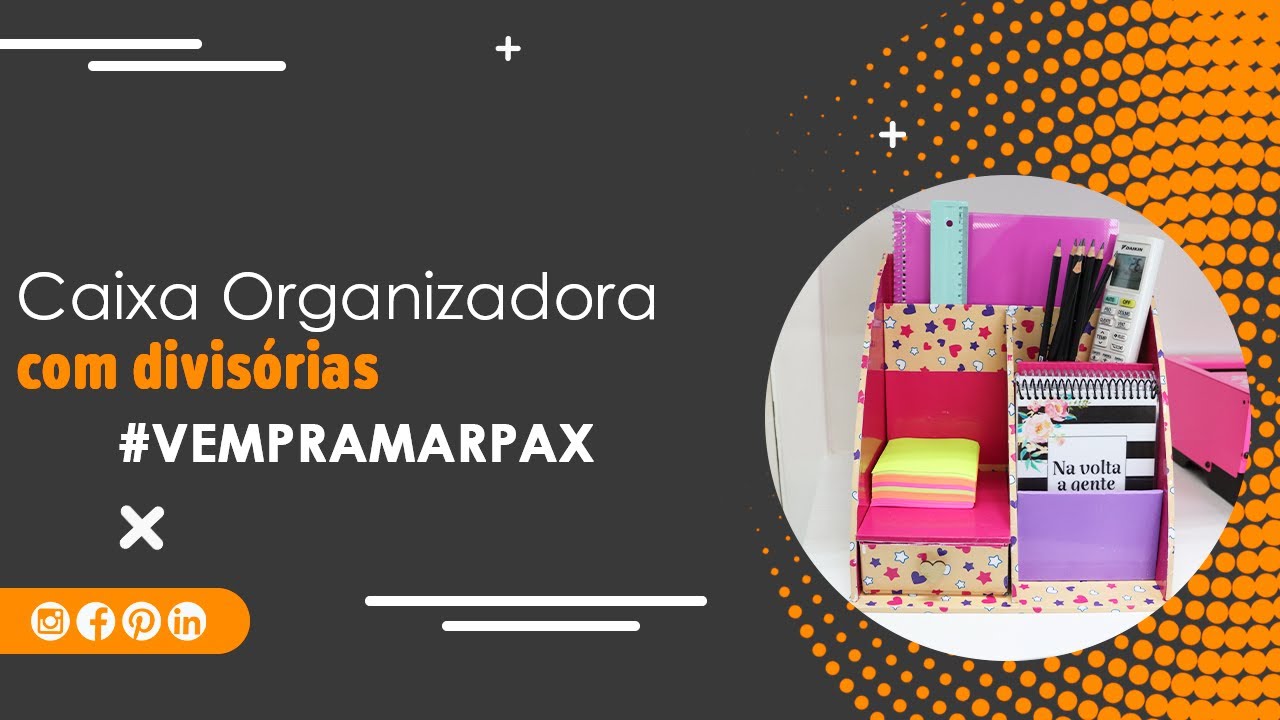 Capa do vídeo Como fazer Caixa Organizadora com Divisórias | Cartonagem Marpax
