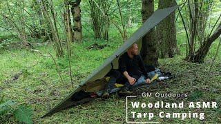 Woodland ASMR | Tarp Camp | Bushcraft and Burgers