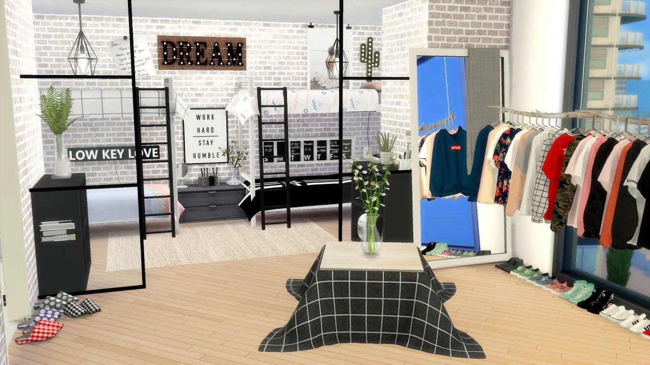 The Sims 4 Aesthetic Korean Dorm Apartment Apartment Build Speed