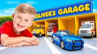 Oliver's Magic Garage! Toy Cars Come Alive