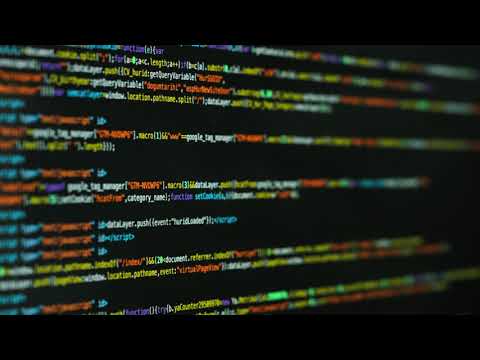 Computer code running on a screen